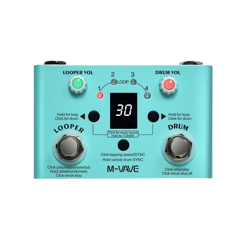 Looper Pedal Guitar - M-vave 로스트 템포 드럼 머신 및