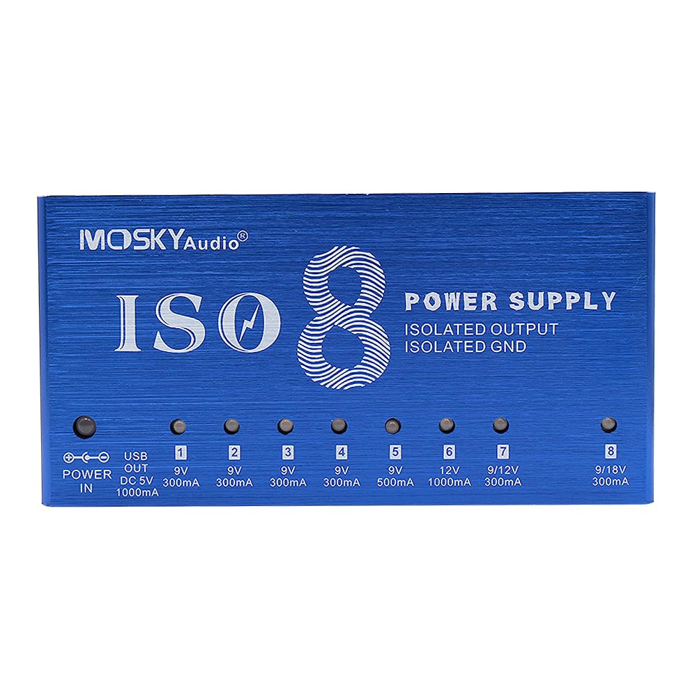 Mosky ISO-8 페달 전원 공급 장치 8개의 절연 - Looper Pedal Guitar 리뷰 및 가격