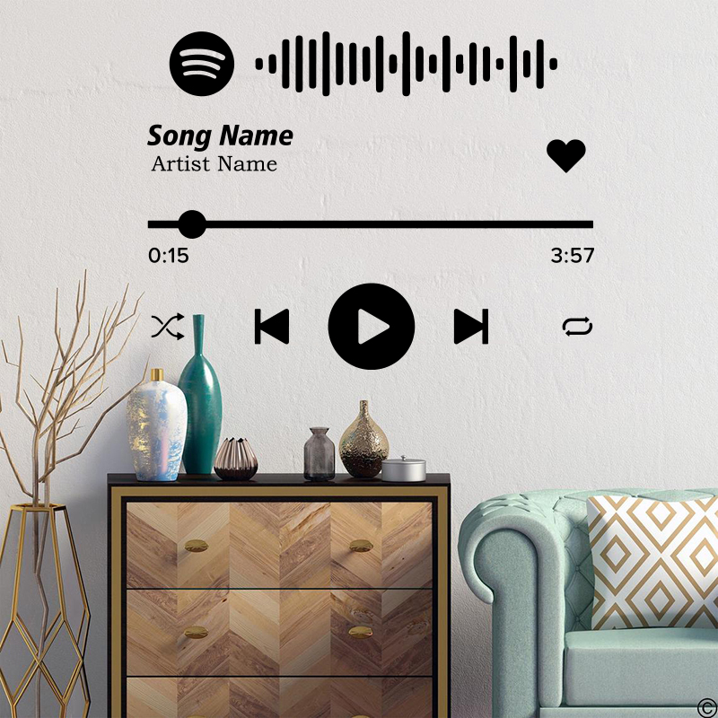 맞춤형 노래 아티스트 이름 오디오 제어 버튼 벽 스티커 - Audio Music Name 리뷰 및 가격